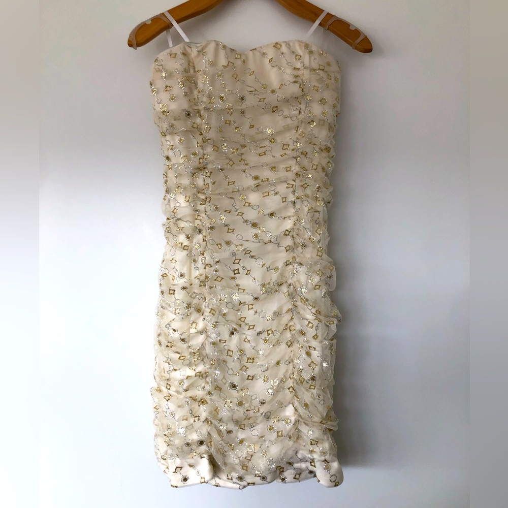 BCX dress. Size 7 junior/teen. Strapless, built in bra liner.